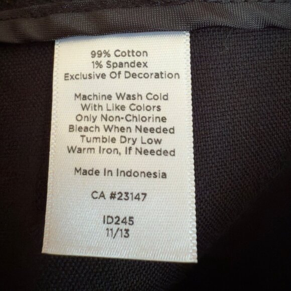 Talbots Heritage Womens Black Stretch Cotton Blend Flat Front Trousers Size 14 - Picture 5 of 8